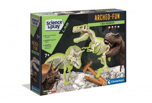 Clementoni Archeofun - Világító T-Rex és Triceratops