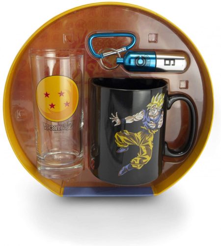 ABYSTYLE Dragon Ball Z Ajándékcsomag Pohár, Bögre, Kulcstartó Vízálló Kapszula tartóval Új Bontatlan
