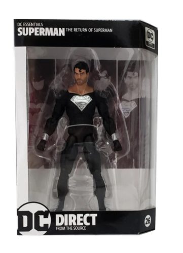 DC Essentials Superman Figura Super Man The Return Black Suit 18cm Új, Bontatlan