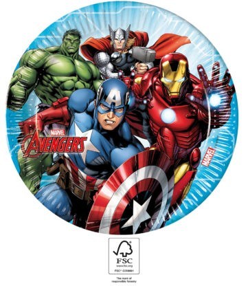 Mighty Avengers, Bosszúállók papírtányér 8 db-os 23 cm FSC