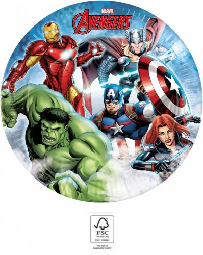 Avengers Infinity Stones, Bosszúállók papírtányér 8 db-os 23 cm FSC