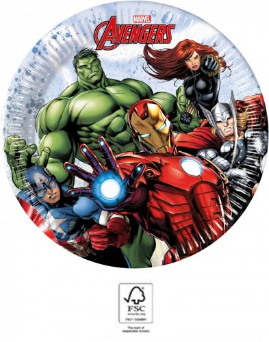 Avengers Infinity Stones, Bosszúállók papírtányér 8 db-os 20 cm FSC